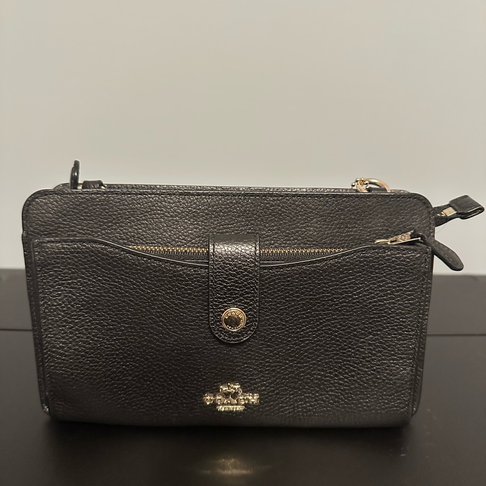 COACH Black Leather Crossbody/Clutch